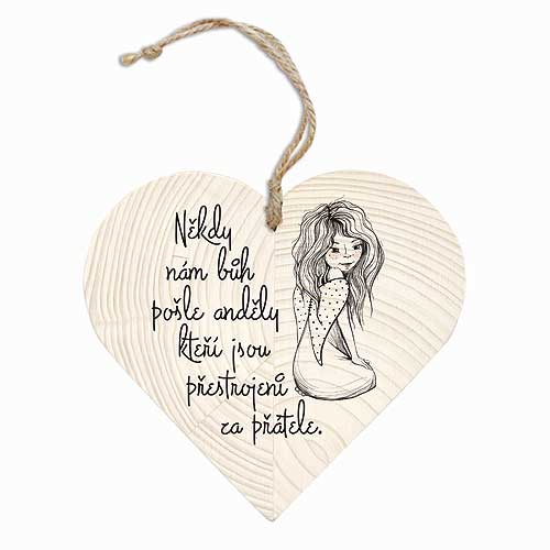 Wooden Decorative Heart 12 cm – Angels and Friends