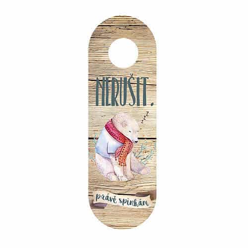 Children's Door Hanger with a Bear in a Scarf