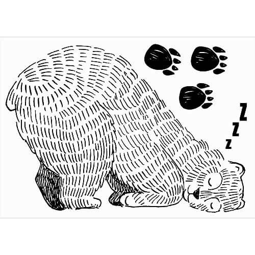 A2 Sleeping Bear Wall Sticker for Children