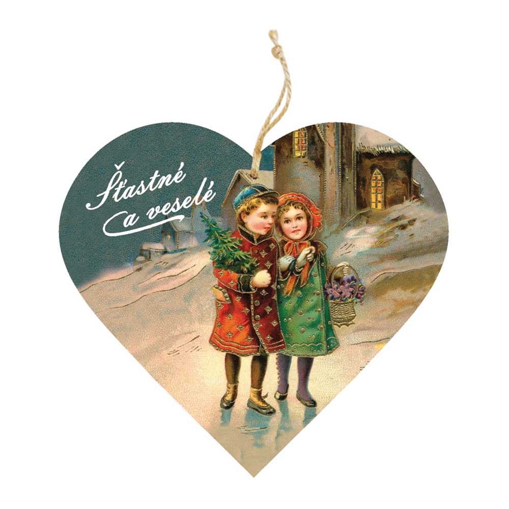 Decorative Wooden Heart 12 cm – Children by the Church