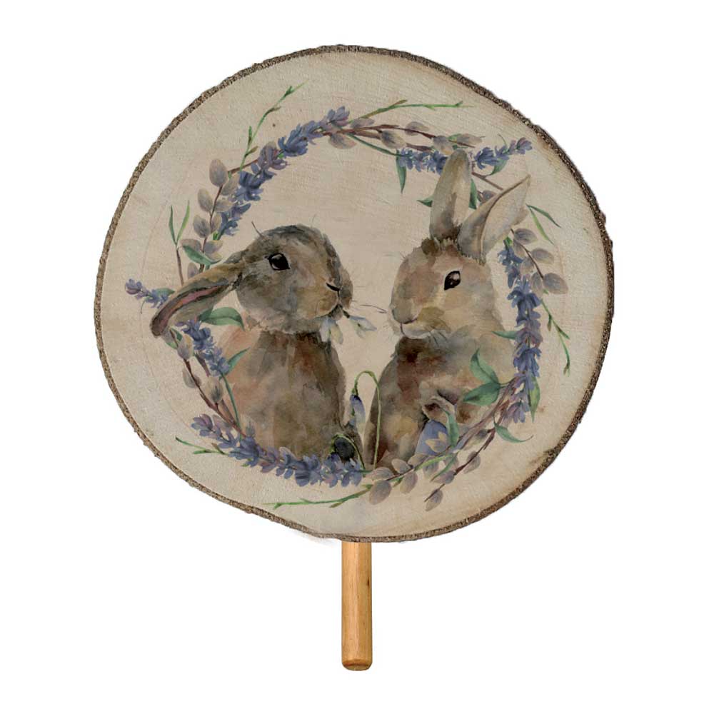 Wooden Plant Pick and Easter Decoration – Rabbits
