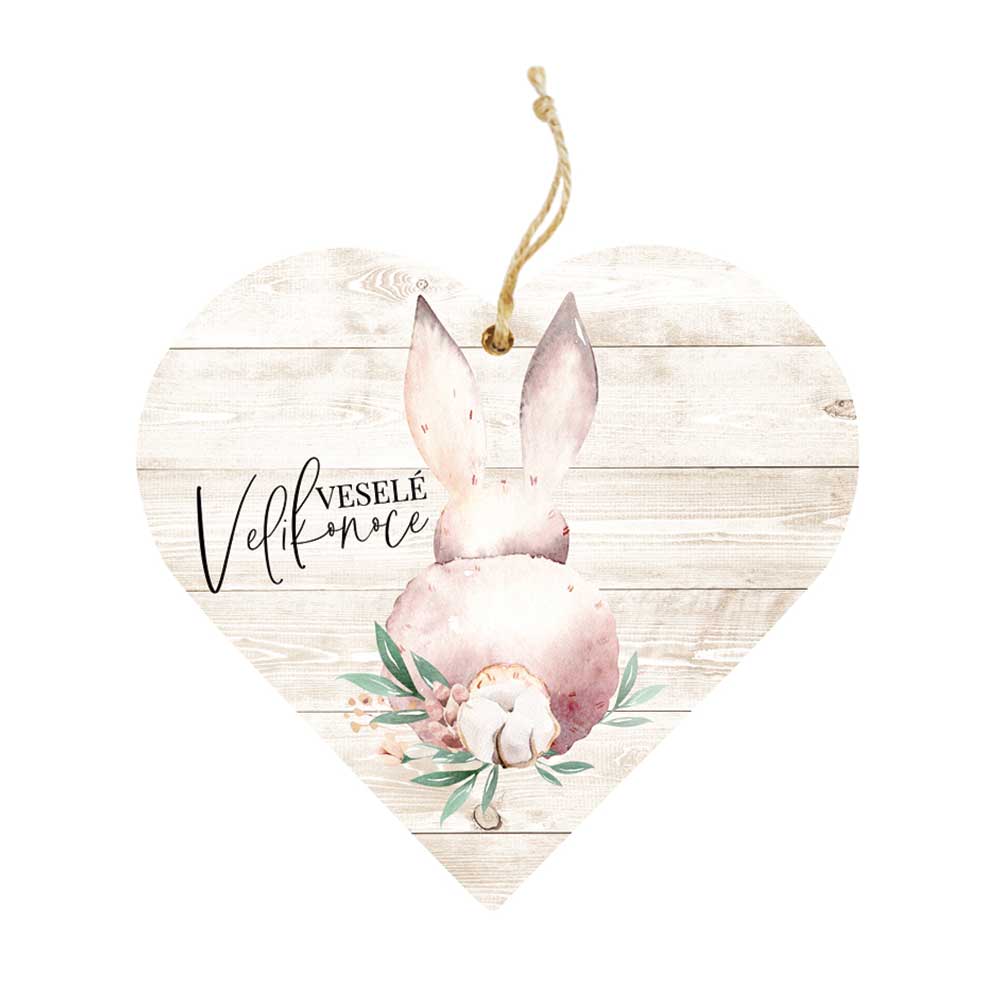 Decorative Wooden Heart – Happy Easter
