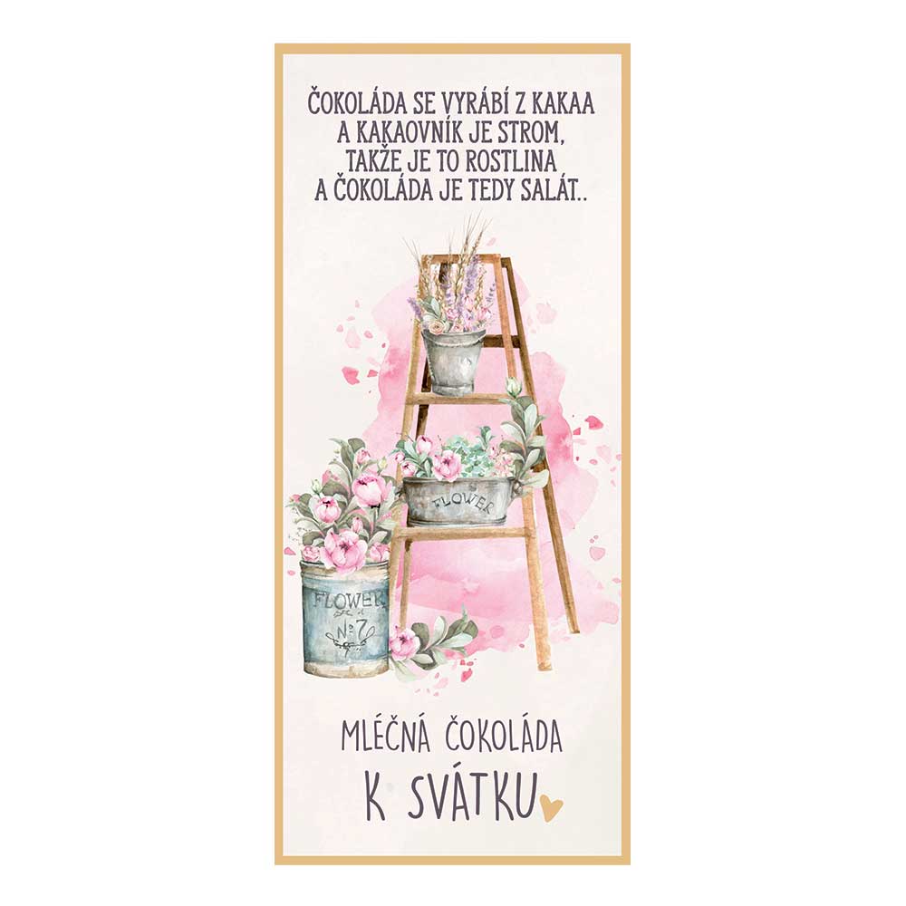 Gift Milk Chocolate for a Nameday, Flowers, 100 g