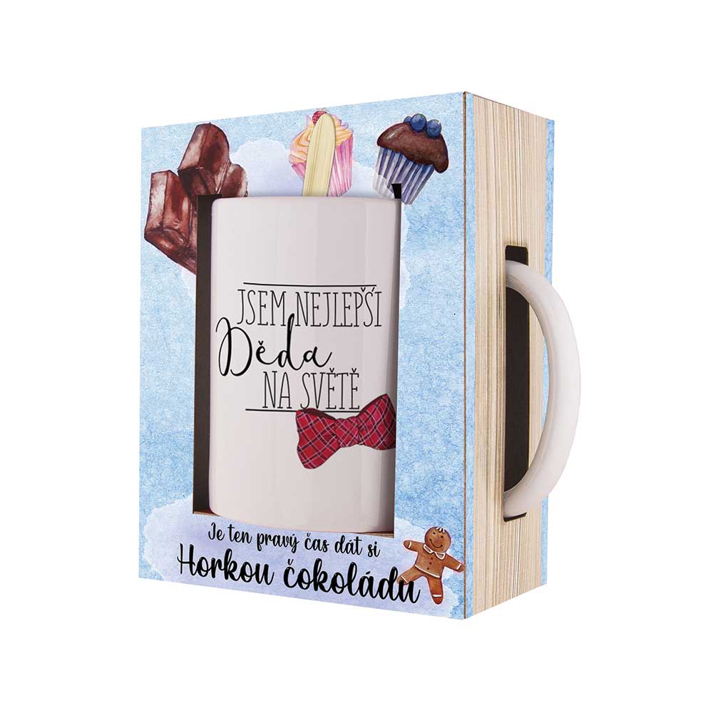 Grandpa Gift Set with Ceramic Mug and Hot Chocolate