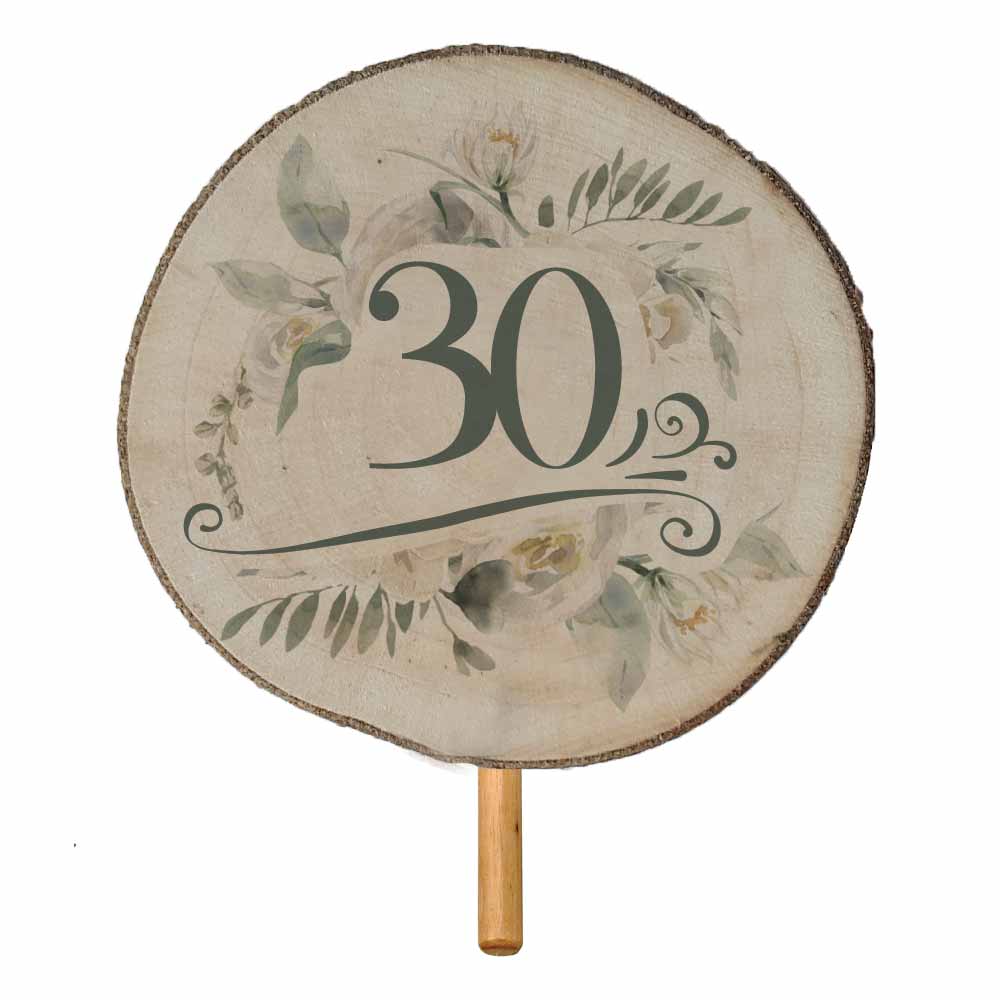 Wooden Flower Pick for a 30th Birthday