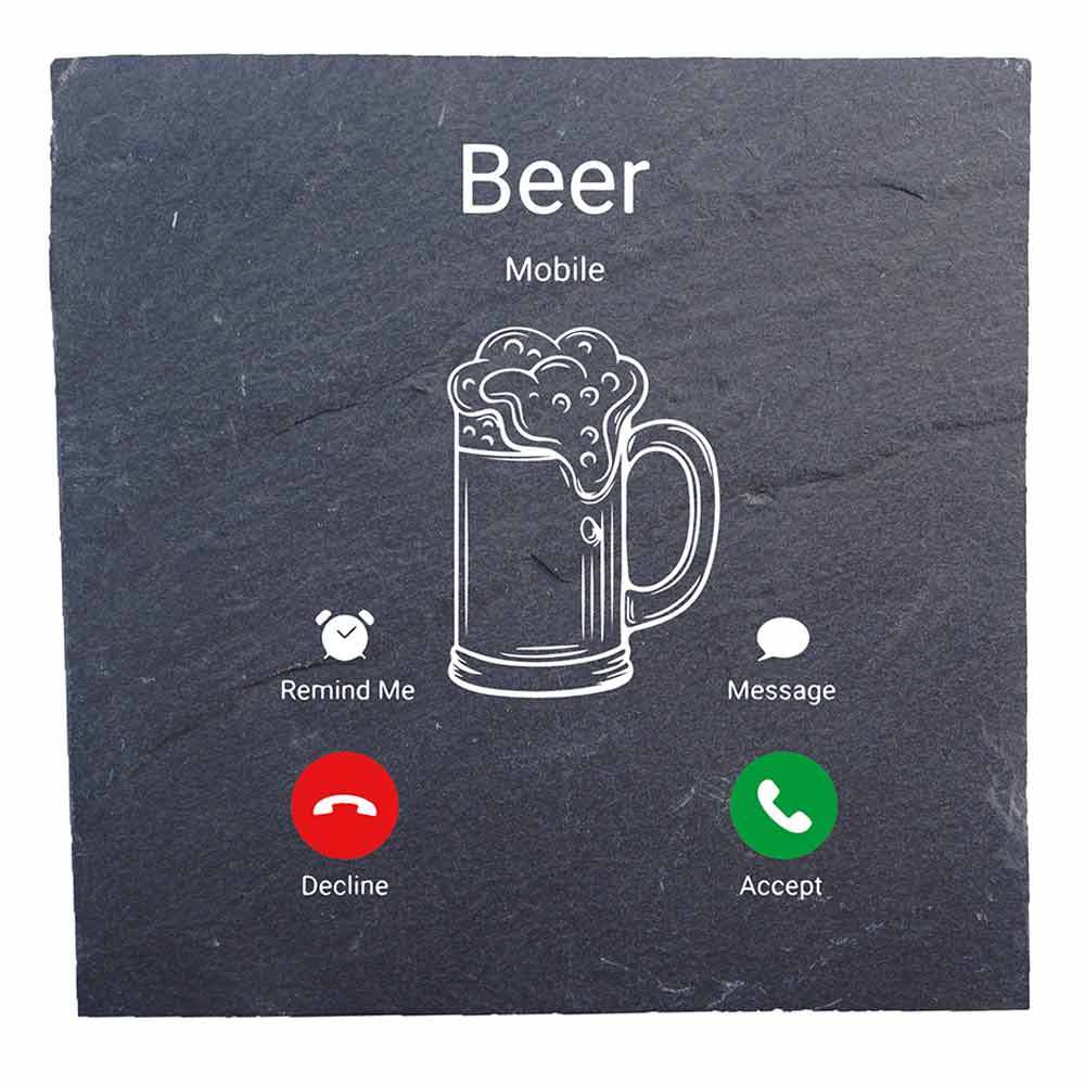 Stoneware Coaster 10 cm – Beer Mobile
