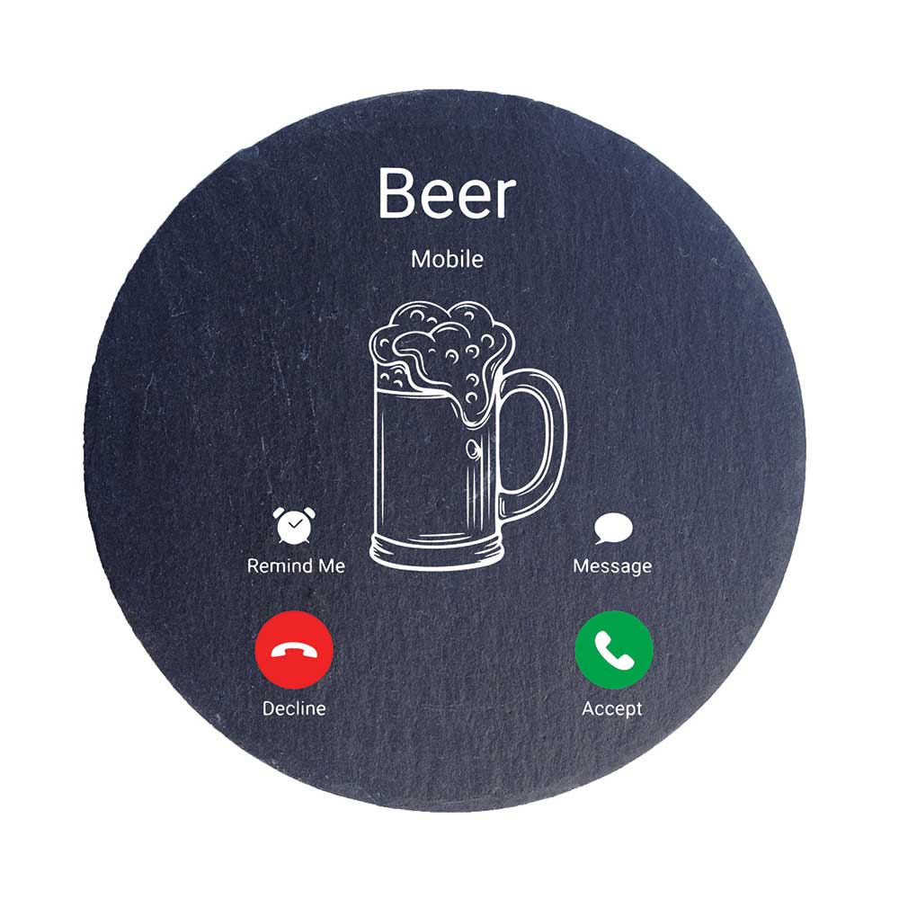 Stoneware Coaster 10 cm – Beer Mobile