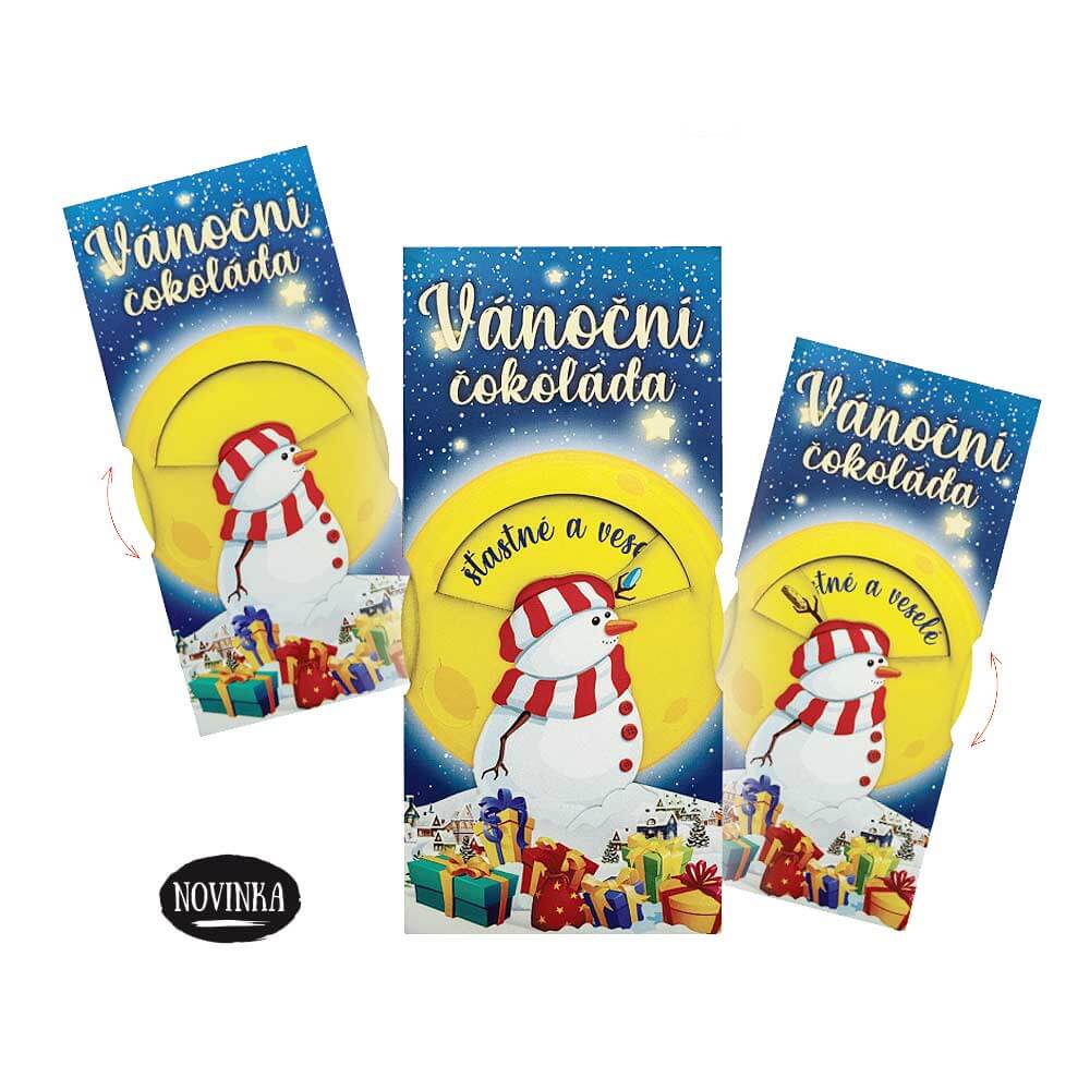 Christmas Interactive Milk Chocolate 100 g with Greeting and Snowman