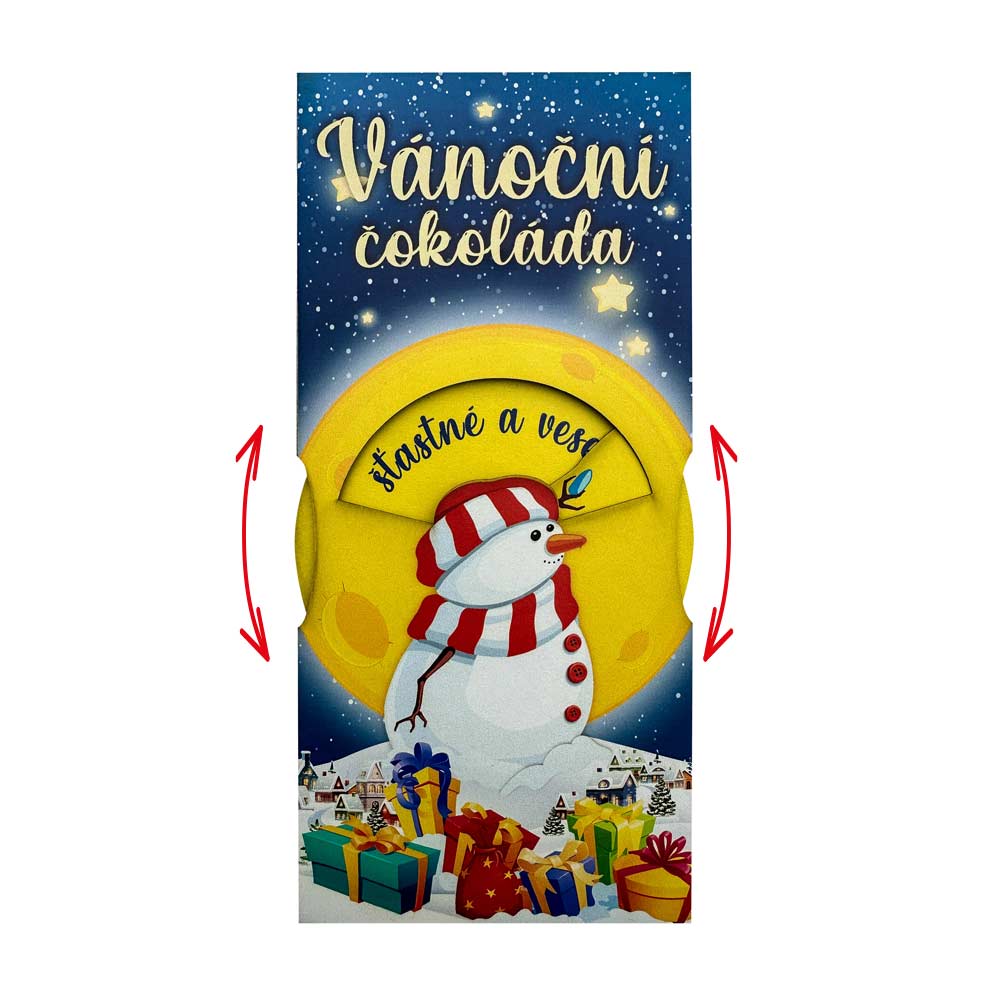 Christmas Interactive Milk Chocolate 100 g with Greeting and Snowman
