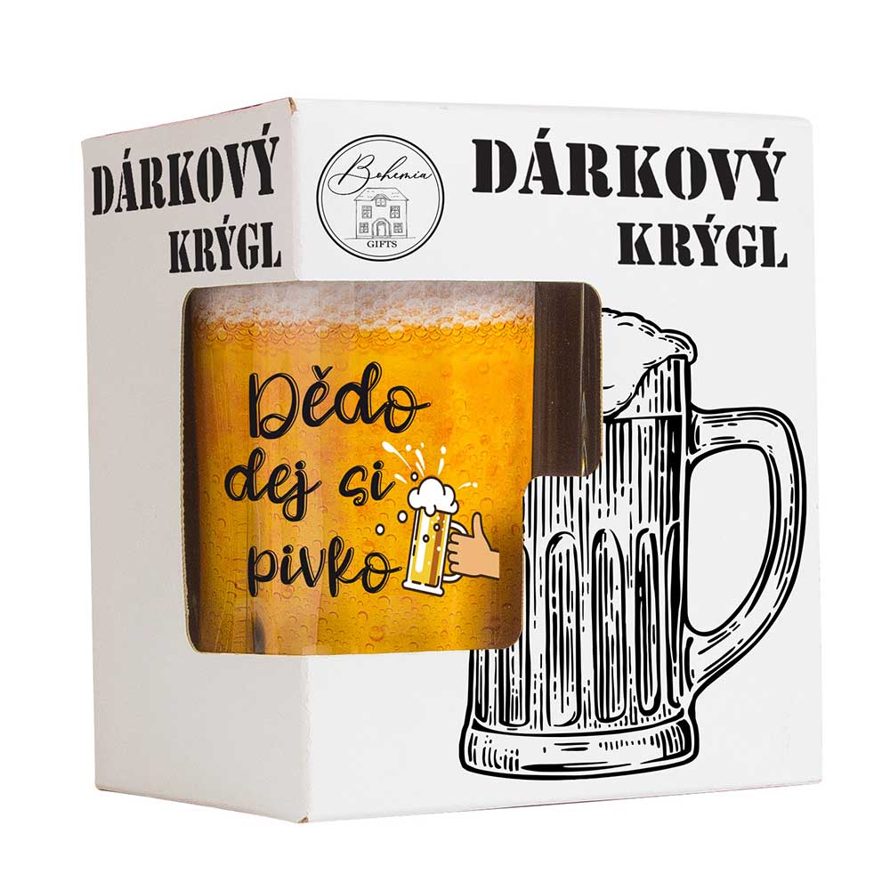 Glass Mug for Grandpa in a Gift Box