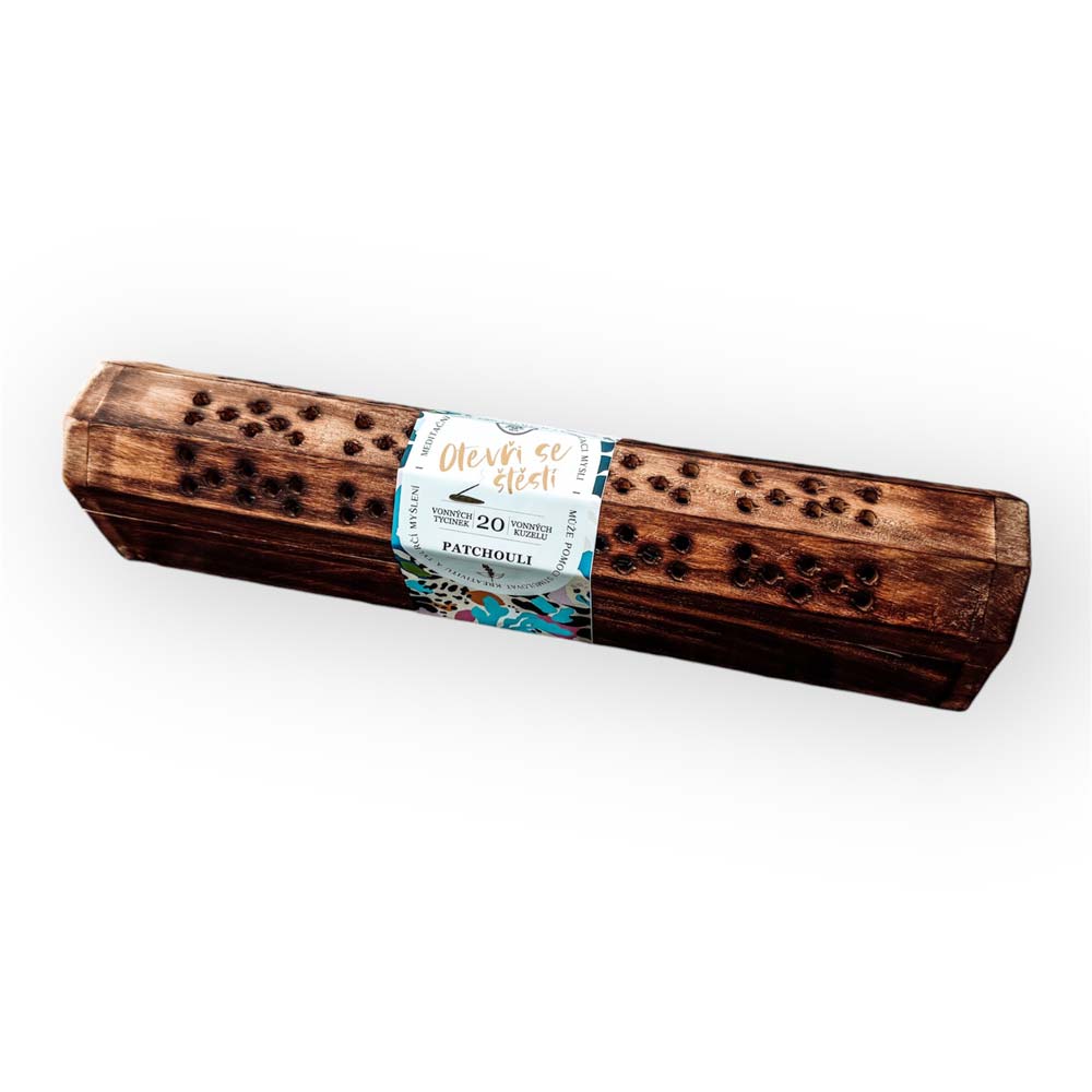 Scented Incense Sticks in a Wooden Box, 20 pcs – Open Yourself to Happiness