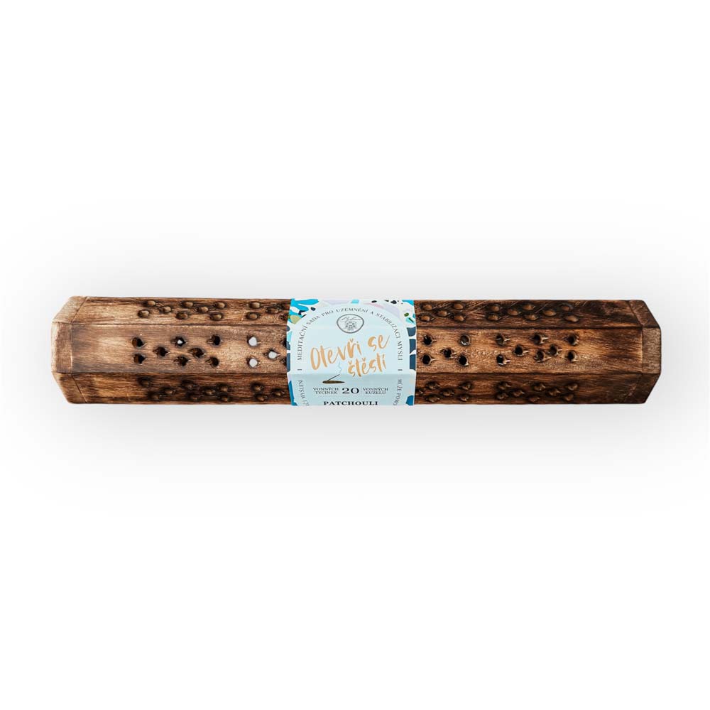 Scented Incense Sticks in a Wooden Box, 20 pcs – Open Yourself to Happiness