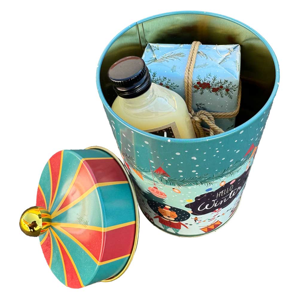 Christmas Circus-Tent Tin Box with Cosmetics
