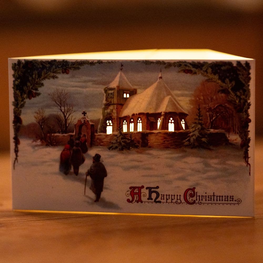 Paper Christmas Candle Holder for an LED Candle – Church