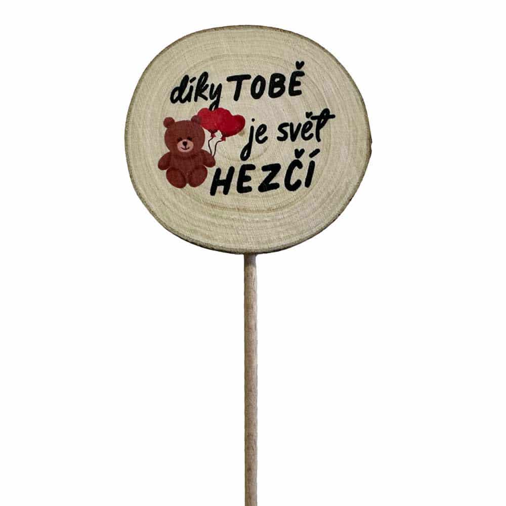 Wooden Flower Pick – Thanks to You, the World Is Nicer