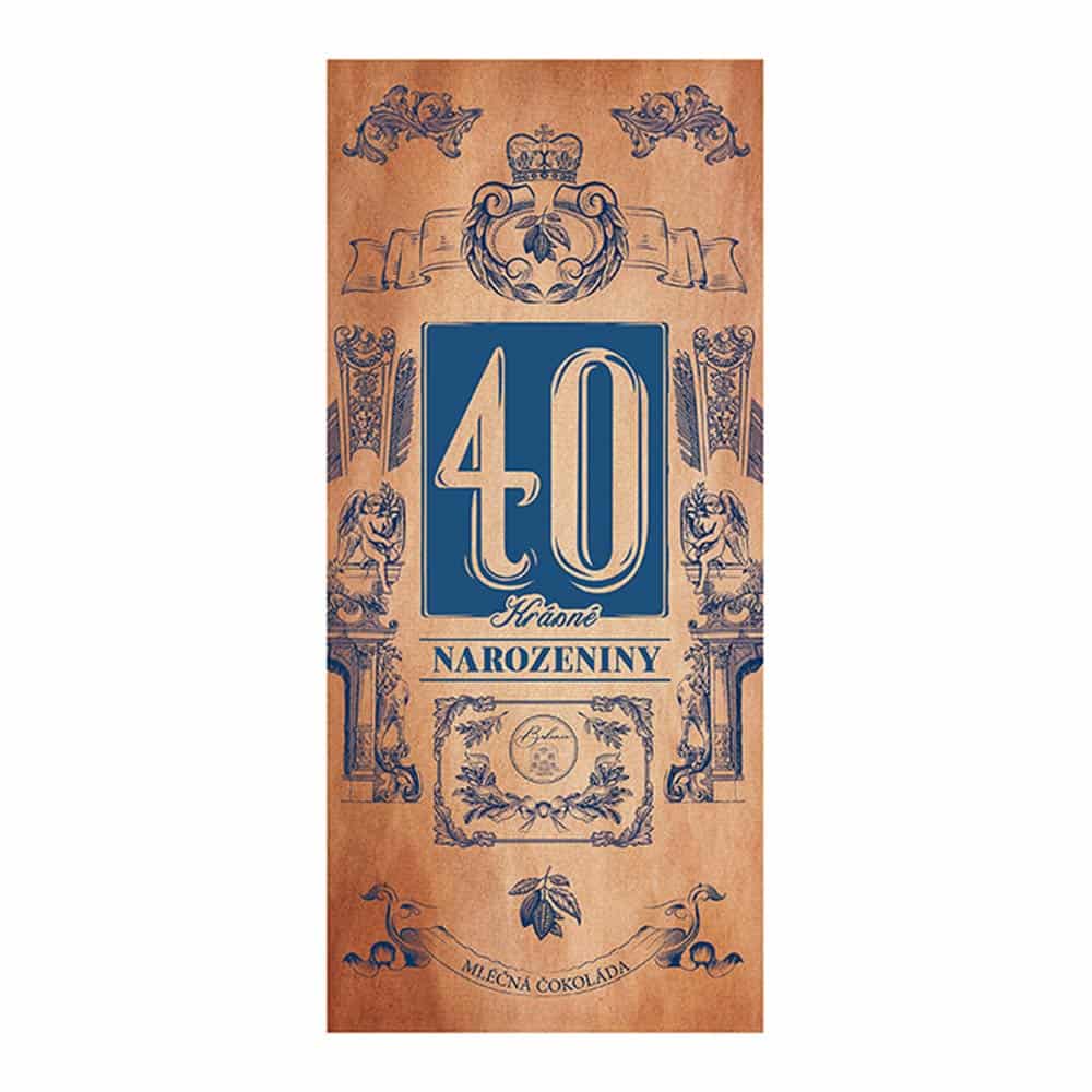 Milk Chocolate Gift for a Man's 40th Birthday, 100 g