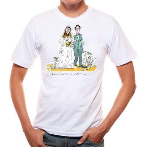 Wedding T-shirt with a Wish of Marital Bliss / Pivrnec