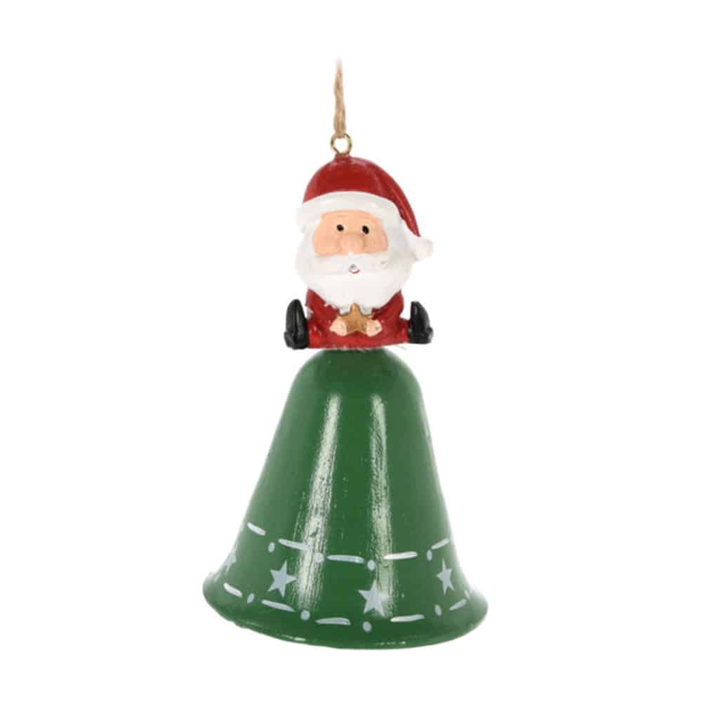 Christmas Bell Ornament with Santa, 10 cm