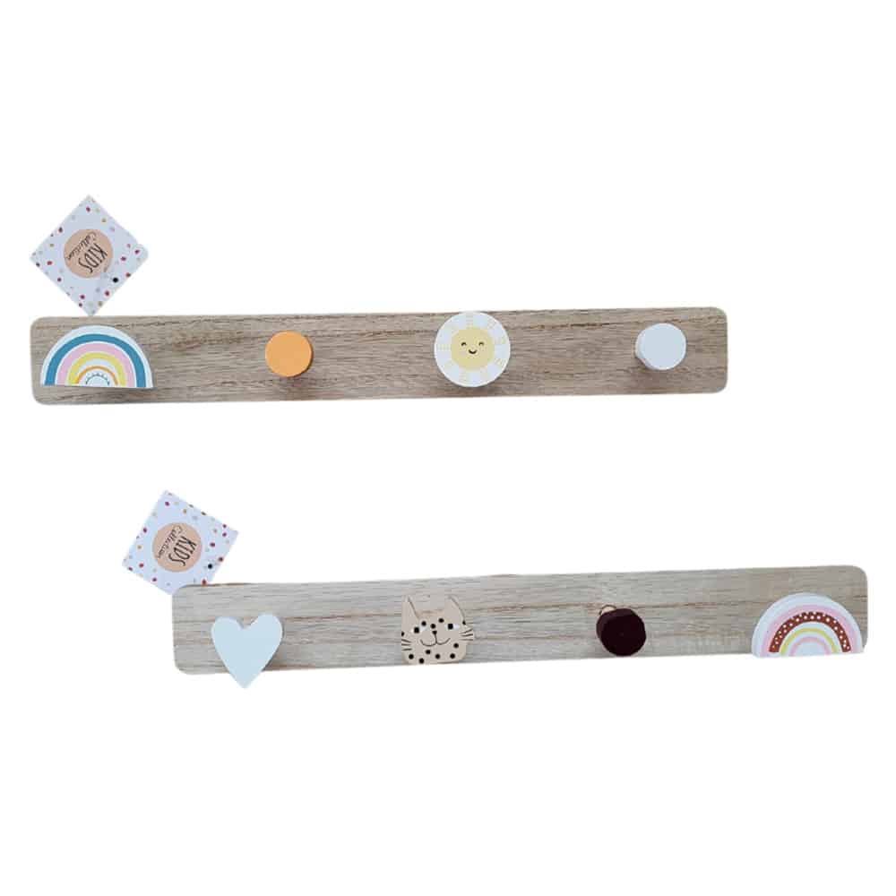 Children's Rainbow Coat Rack with Four Hooks