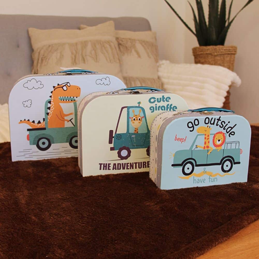 Set of 3 Children's Suitcases – Travelling Animals