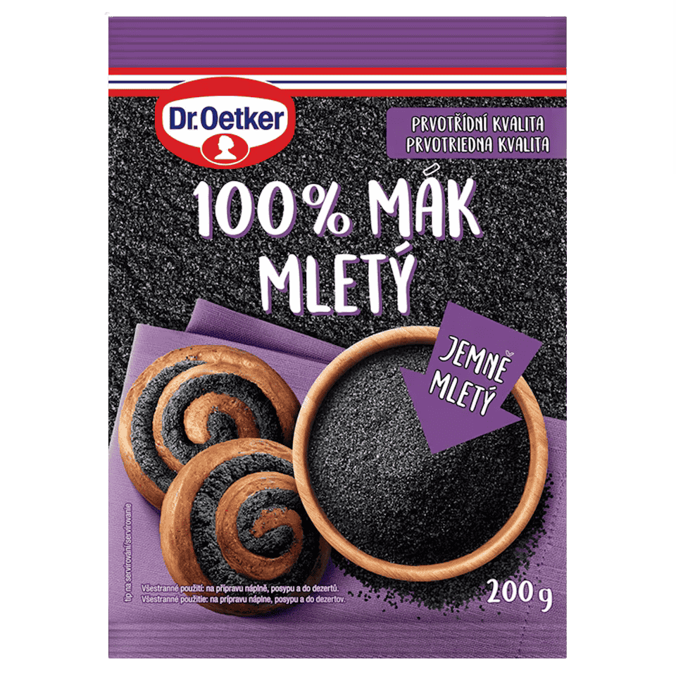 Dr.Oetker 100% Ground Blue Poppy Seeds / Mak mlety 100%