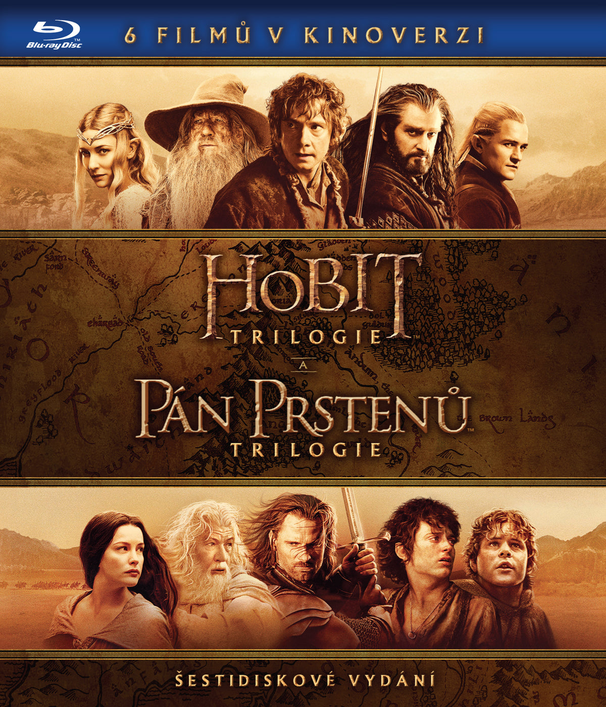 Middle-earth Collection: Theatrical Versions / Kolekce Stredozeme kinoverze 6 Blu-ray