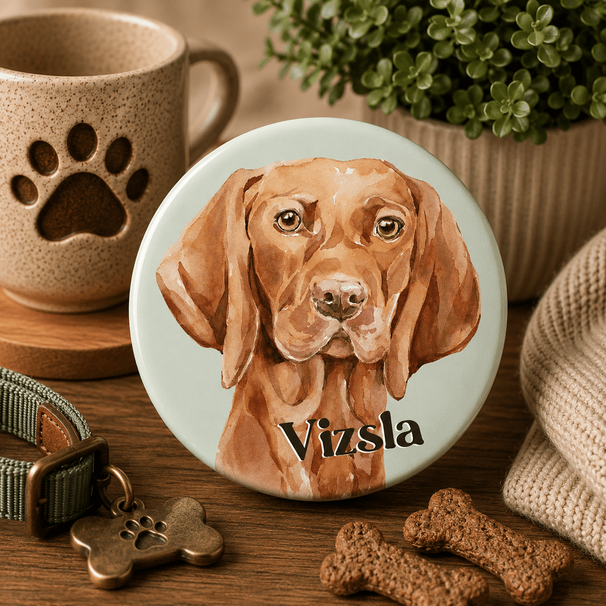 Vizsla Pin Badge, 44 mm