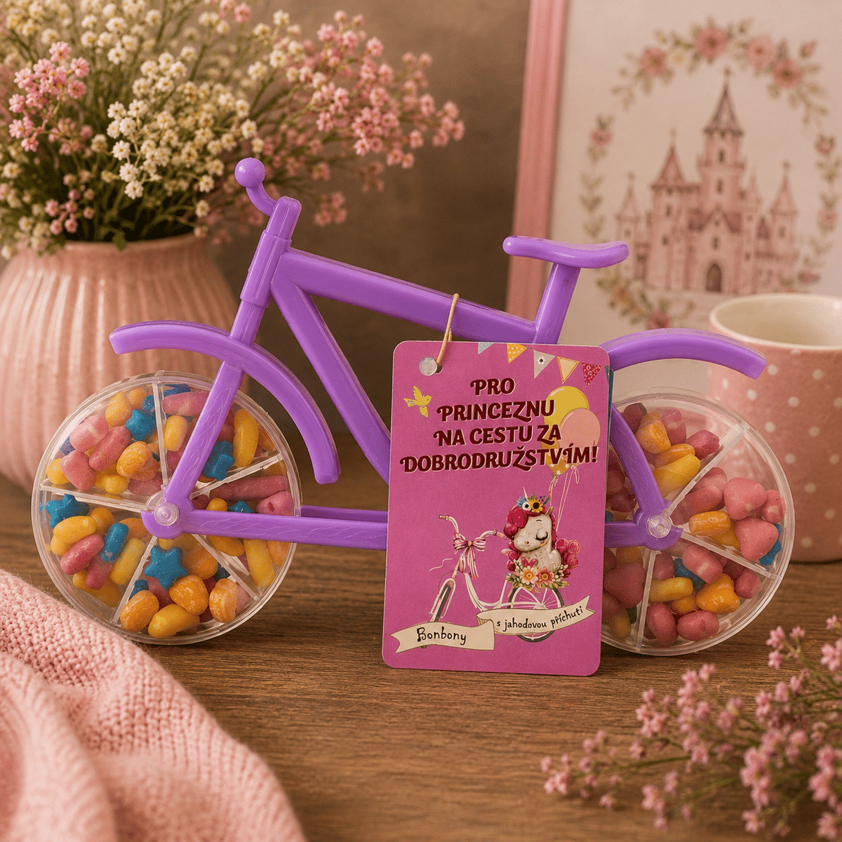 Strawberry-Flavoured Candies 55 g – Purple Wheel for a Princess
