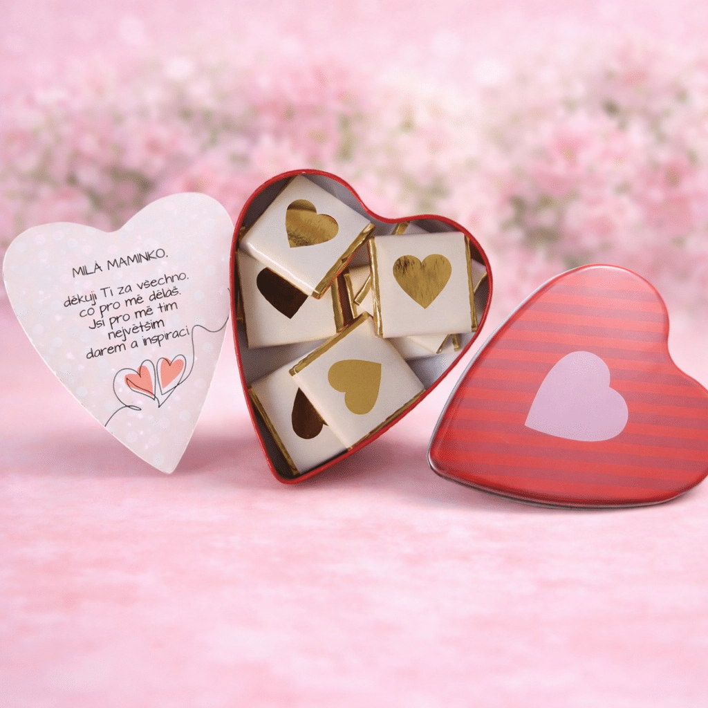 Milk Chocolate Wafers in Heart Tin for Mum