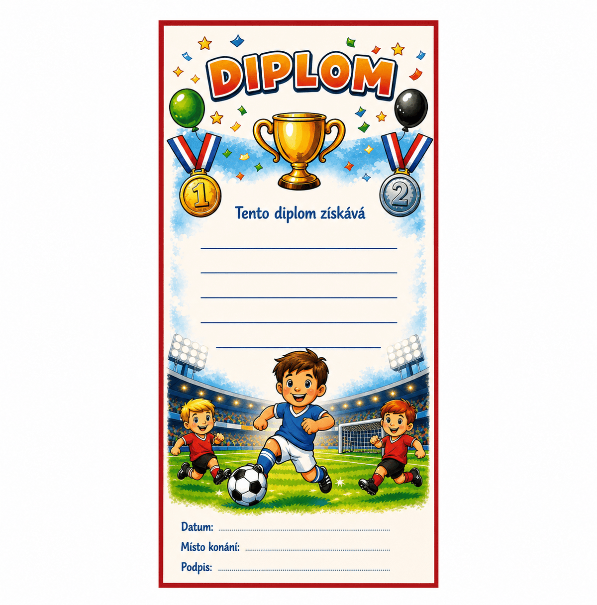 Milk Chocolate Gift Bar, Football Diploma for Young Players