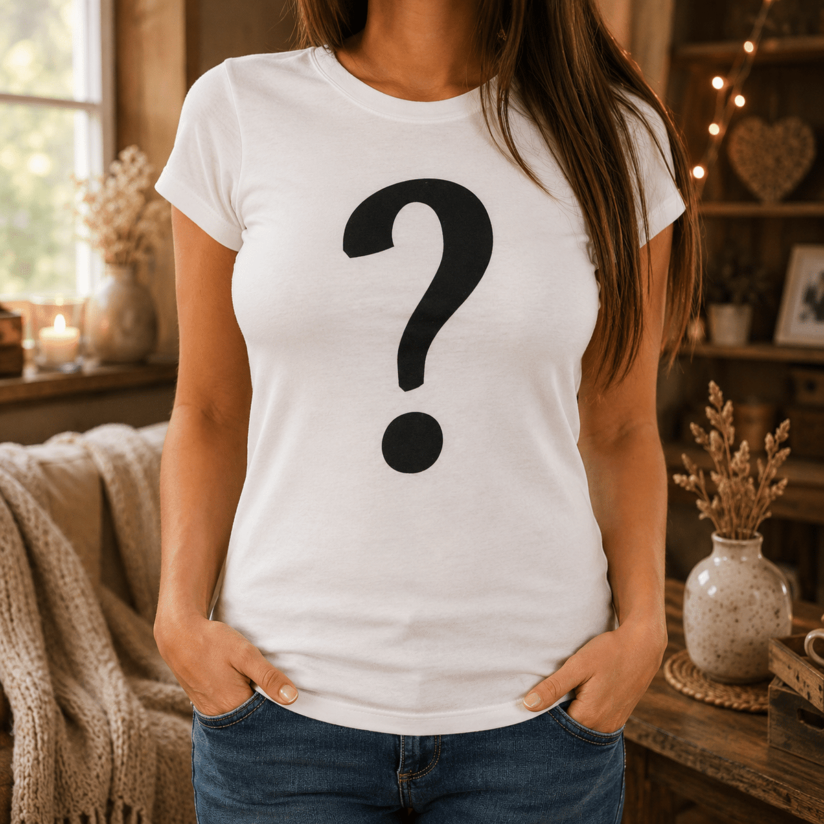 Women's White T-shirt with Custom Print