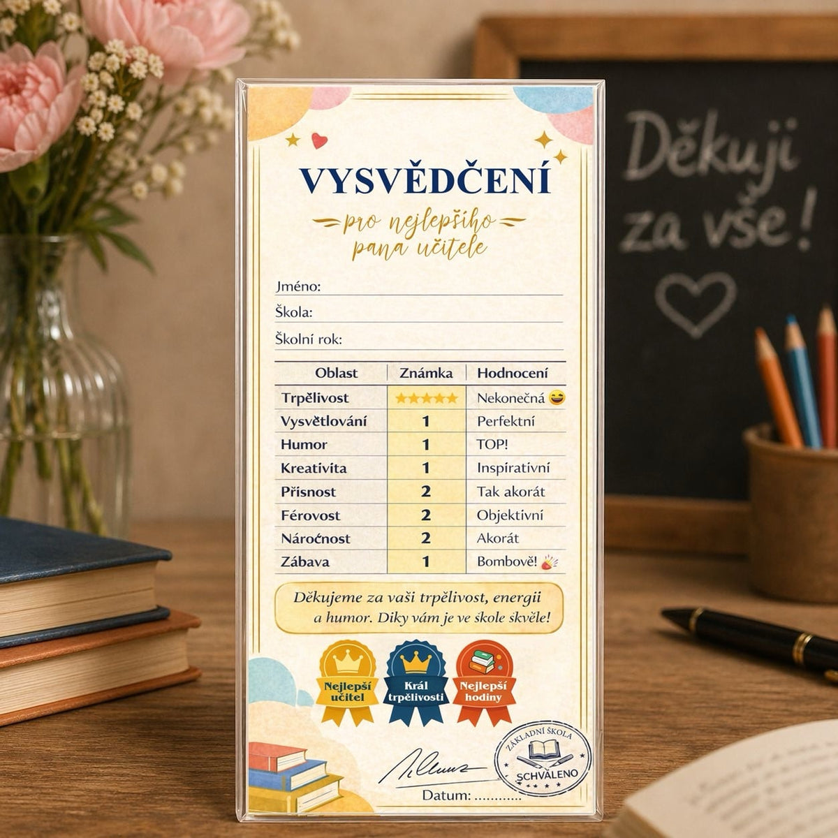 Milk Chocolate – Report Card for a Male Teacher