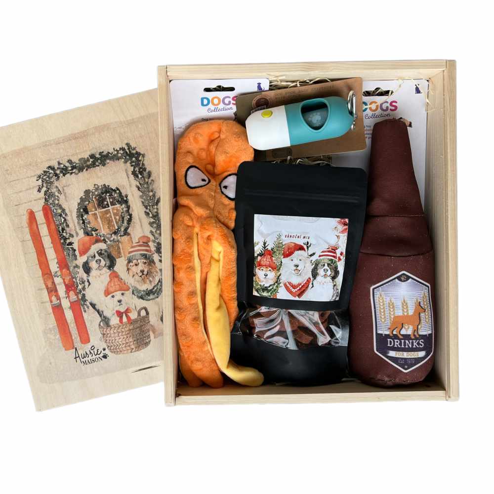Wooden Christmas Gift Box for Dog Lovers