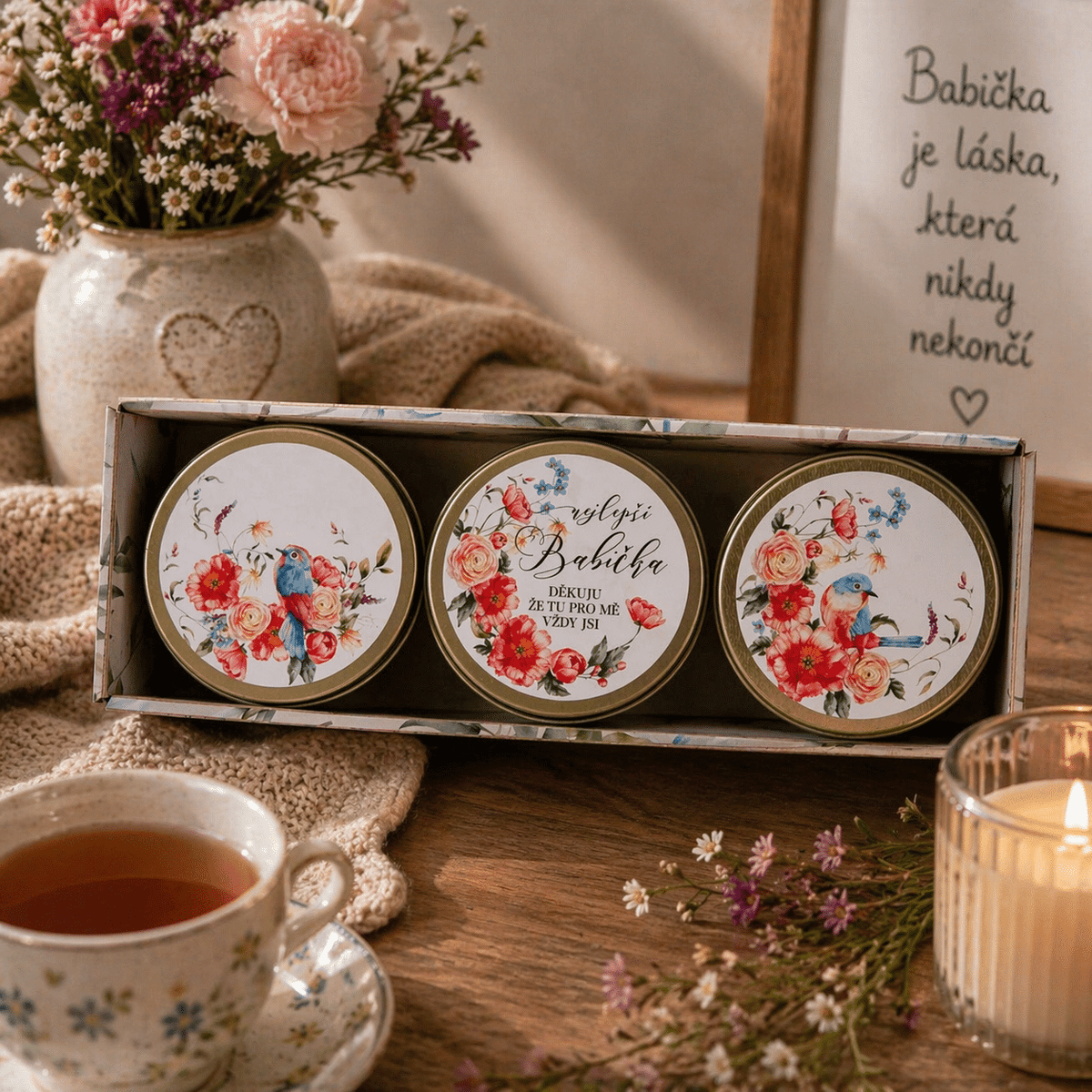 Gift Box of 3 Scented Candles – Best Grandma