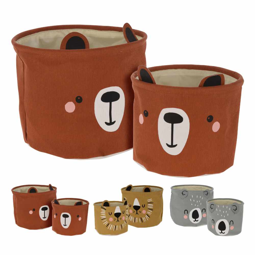 Animal-Shaped Toy Storage Baskets, Set of 2