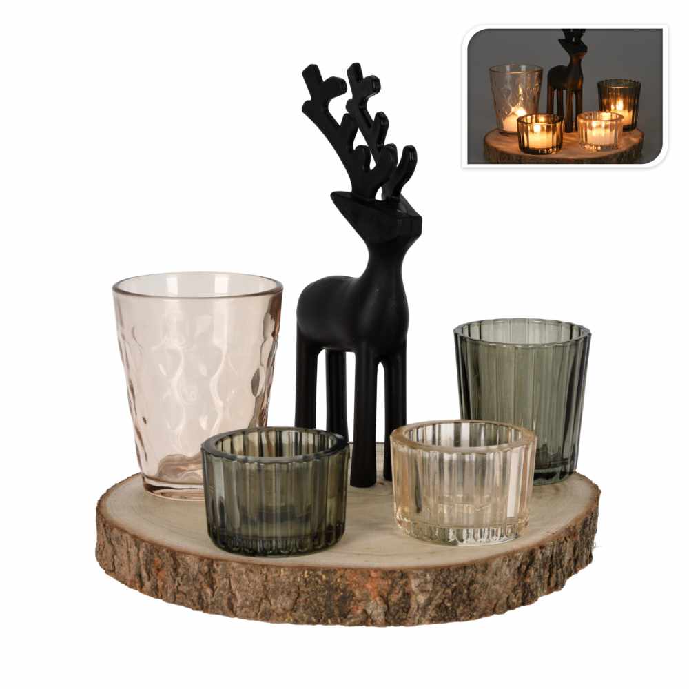 Deer Tea Light Holder Set