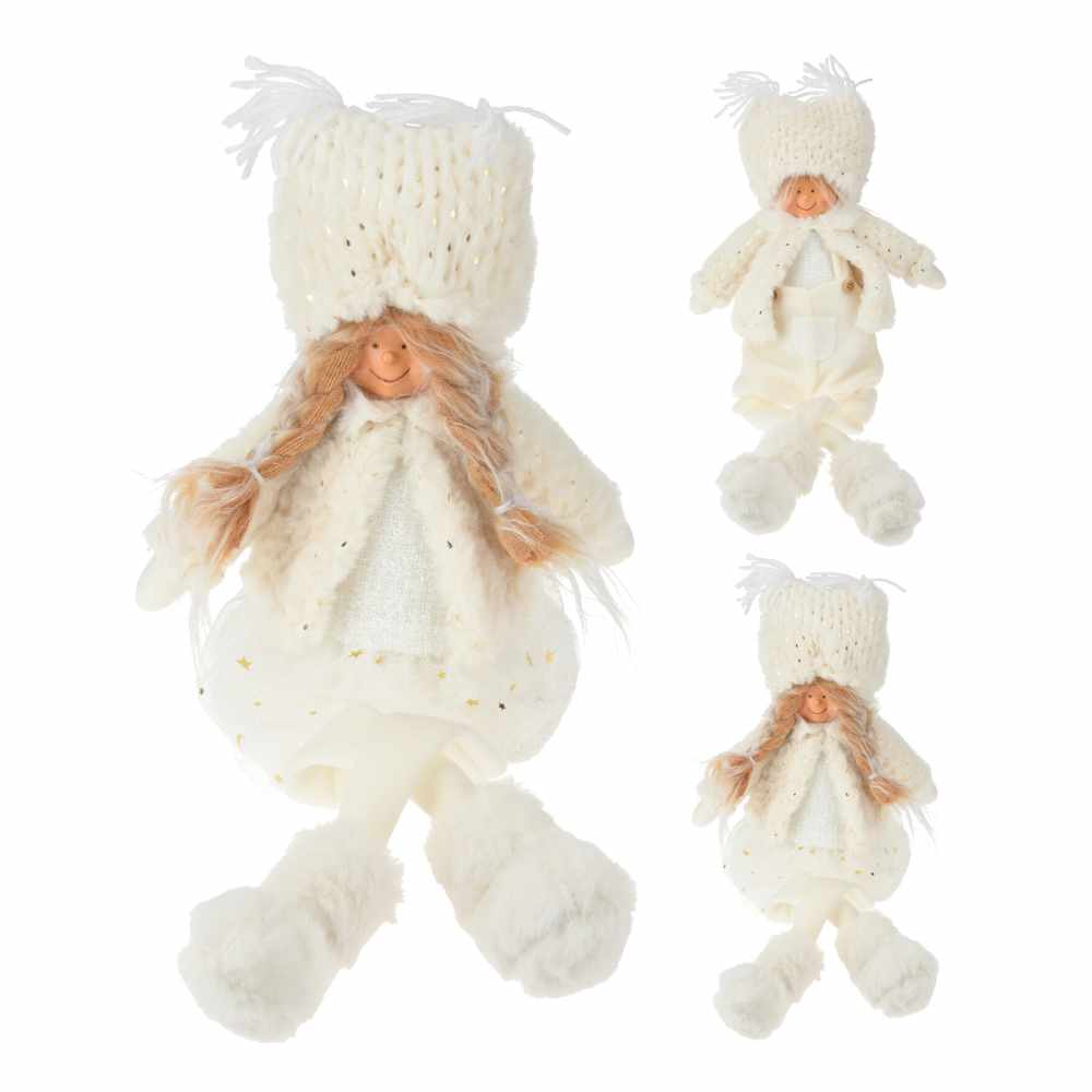 White Seated Girl Christmas Decoration