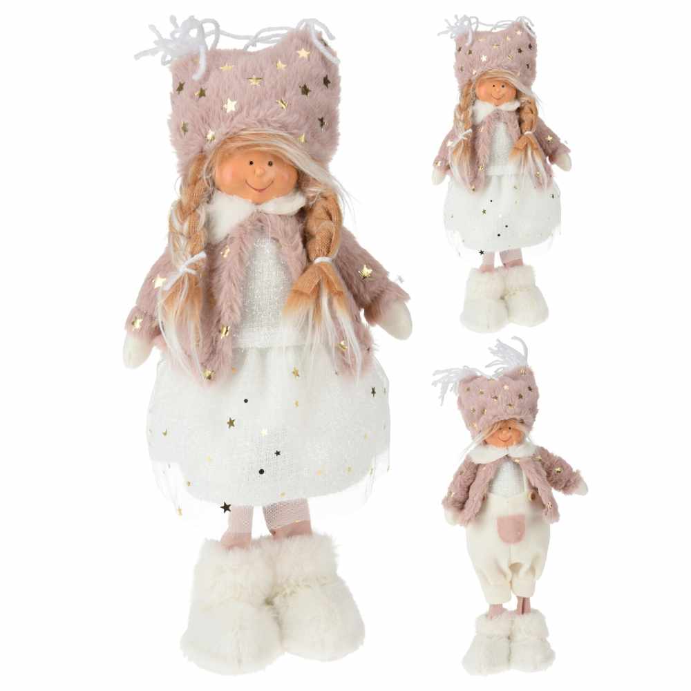 Standing Boy in Pink Christmas Decoration