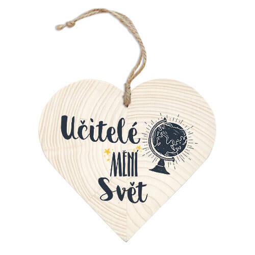 Wooden Heart Decoration 12 cm – Teachers Change the World