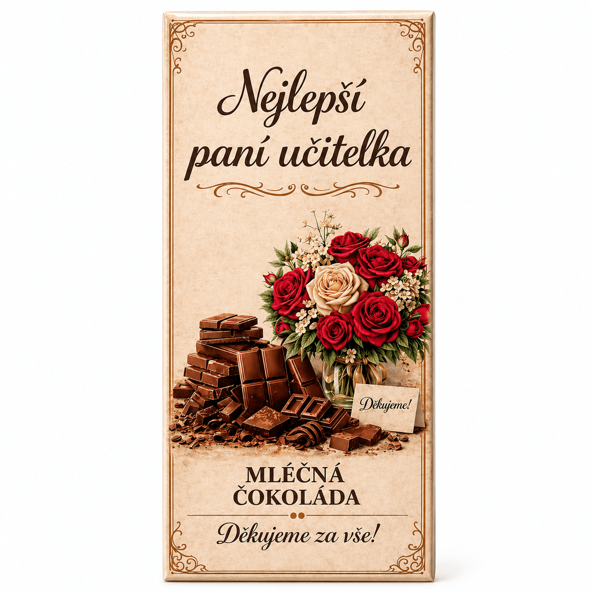 Milk Chocolate for a Female Teacher – Flower Design