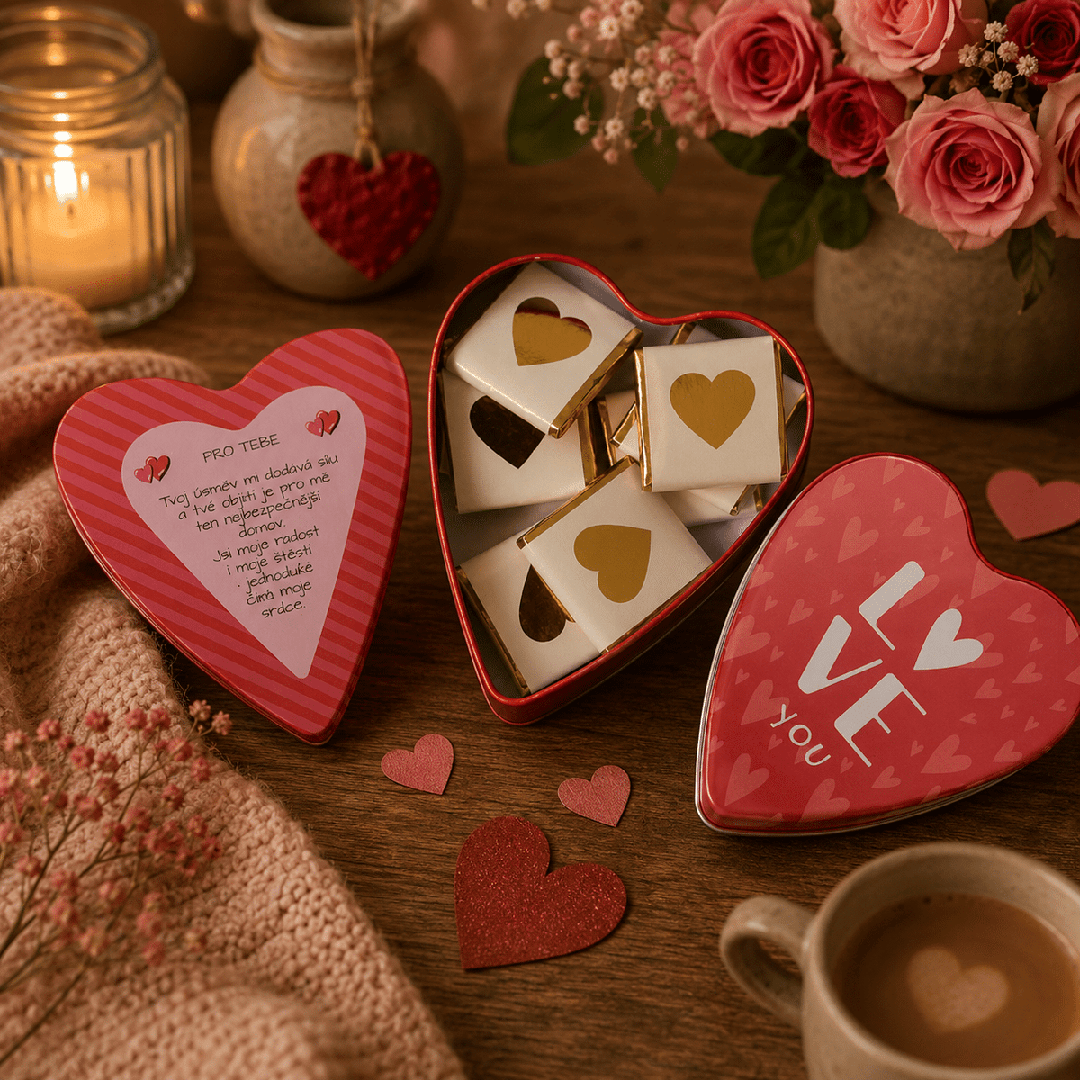 Milk Chocolate Napolitains in a Heart Tin – For You