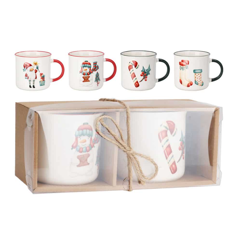 Gift Set of 2 Ceramic Mugs