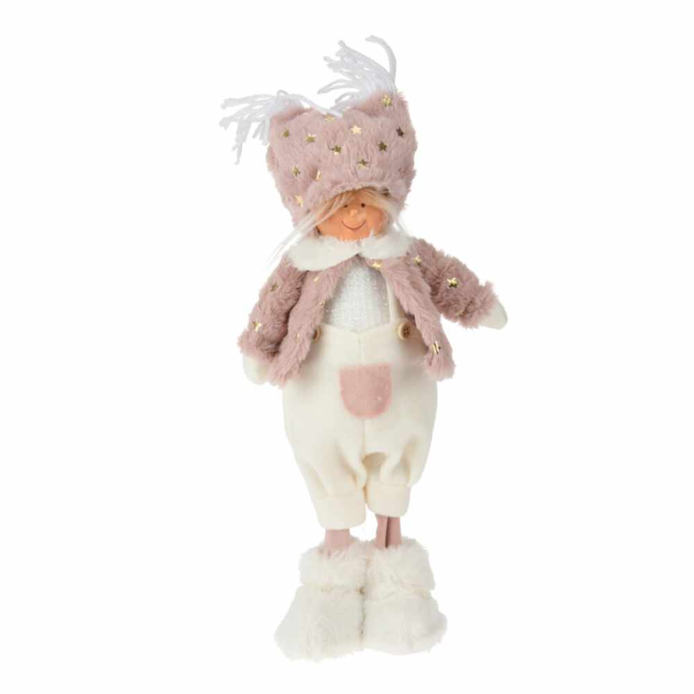 Standing Boy in Pink Christmas Decoration