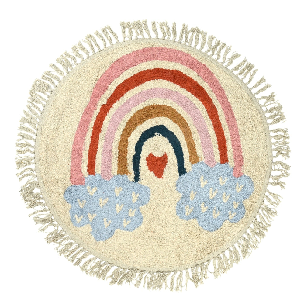 Children's Round Rainbow Rug