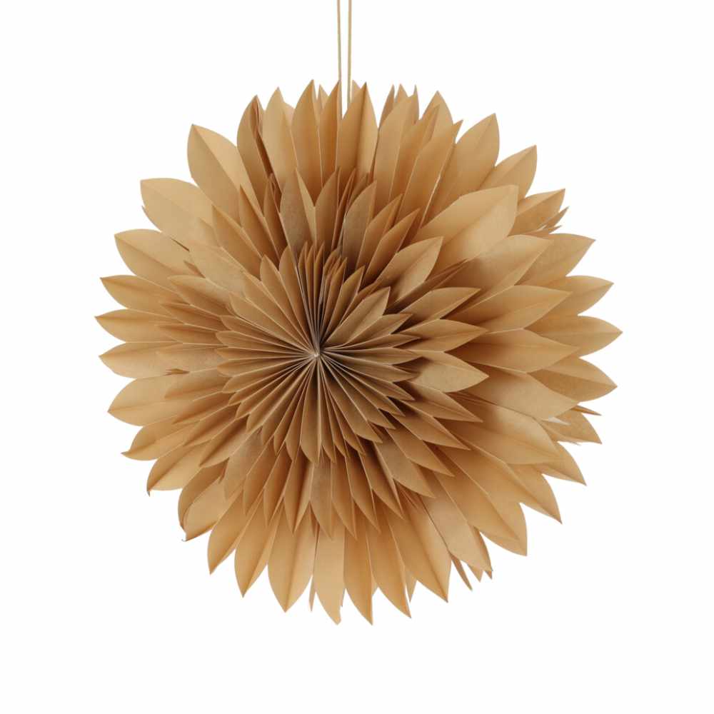Gold Paper Hanging Star Christmas Decoration
