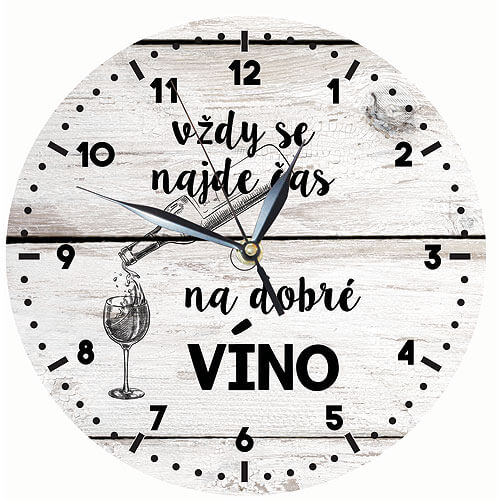 Wooden Wall Clock with Printed Slogan