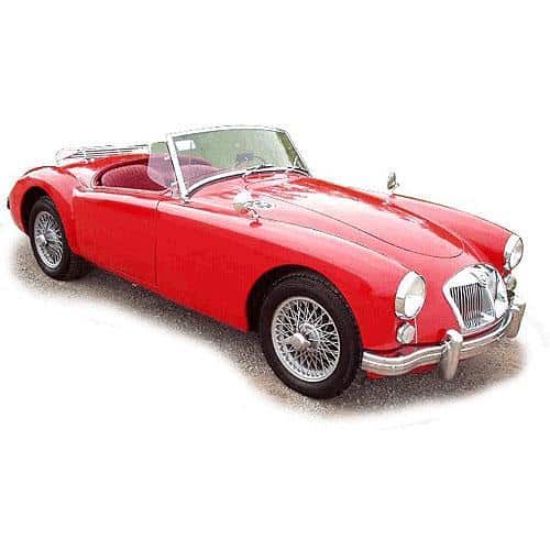 Men's Retro T-Shirt with Red Sports Car Print