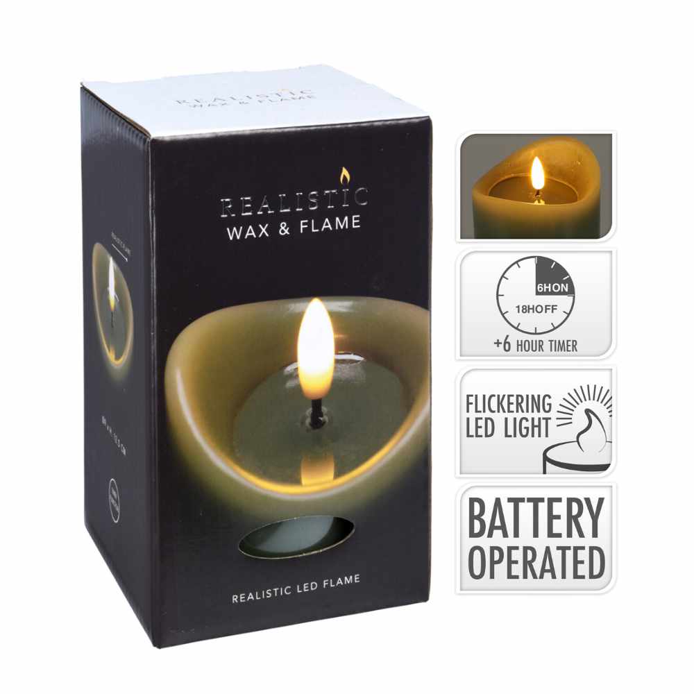 Realistic Green LED Candle