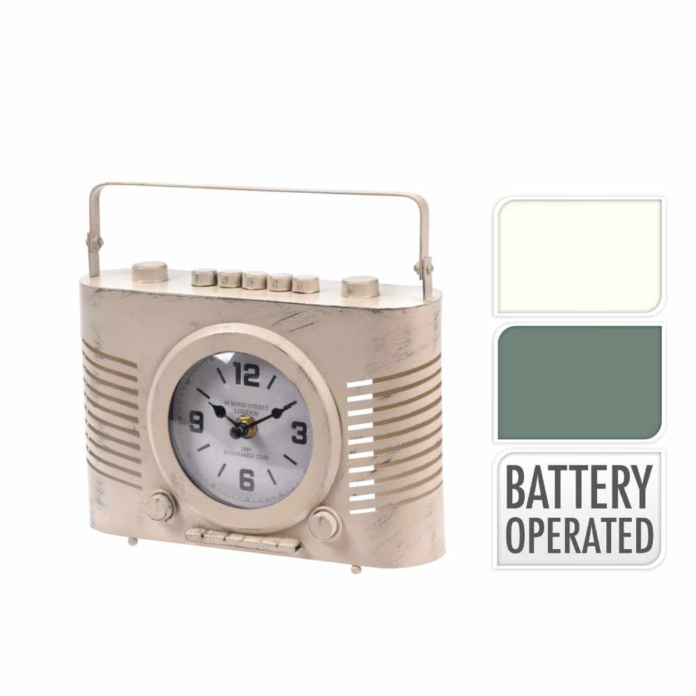 Retro Desk Clock in the Shape of a Radio