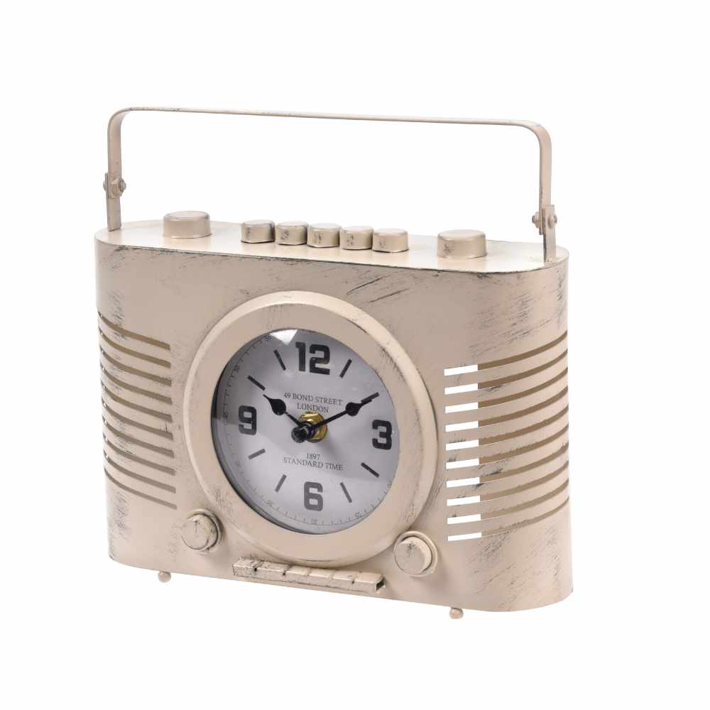 Retro Desk Clock in the Shape of a Radio